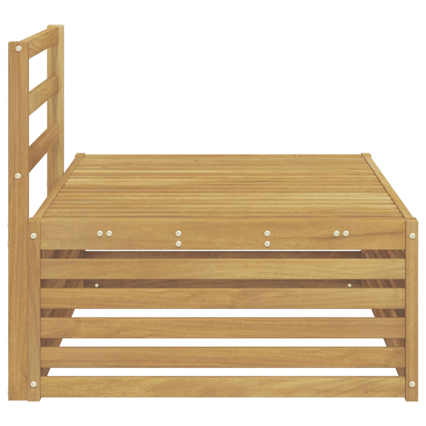 Udendørs end sofa Hvid 115 x 83 x 73 cm Massivt Akacietræ