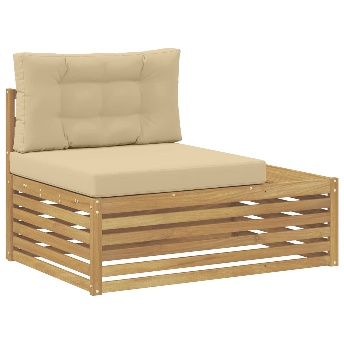 Udendørs Modulsofa Hvid 115 x 83 x 73 cm Massivt Akacietræ