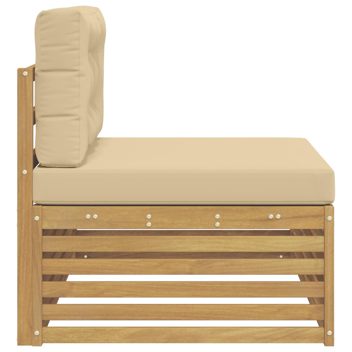 Udendørs Modulsofa Hvid 115 x 83 x 73 cm Massivt Akacietræ