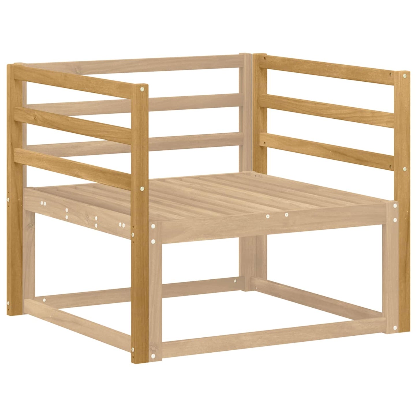 Armlænsmodul 2 pcs Hvid 79 x 4 x 73 cm Massivt Akacietræ