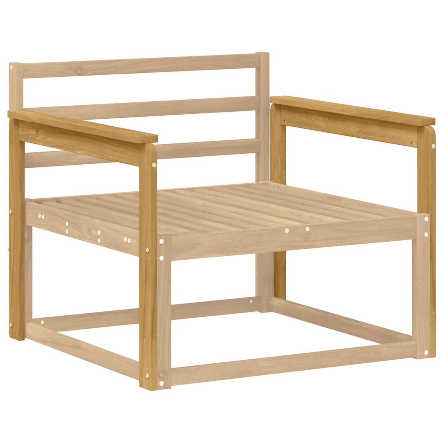Armlænsmodul 2 pcs Hvid 79 x 6 x 61 cm Massivt Akacietræ