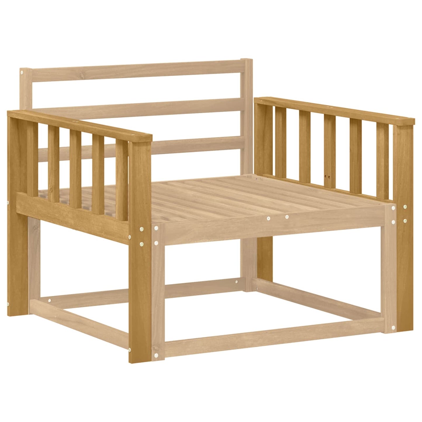 Armlæn Modul 2 pcs Hvid 80 x 6 x 61 cm Massivt Akacietræ