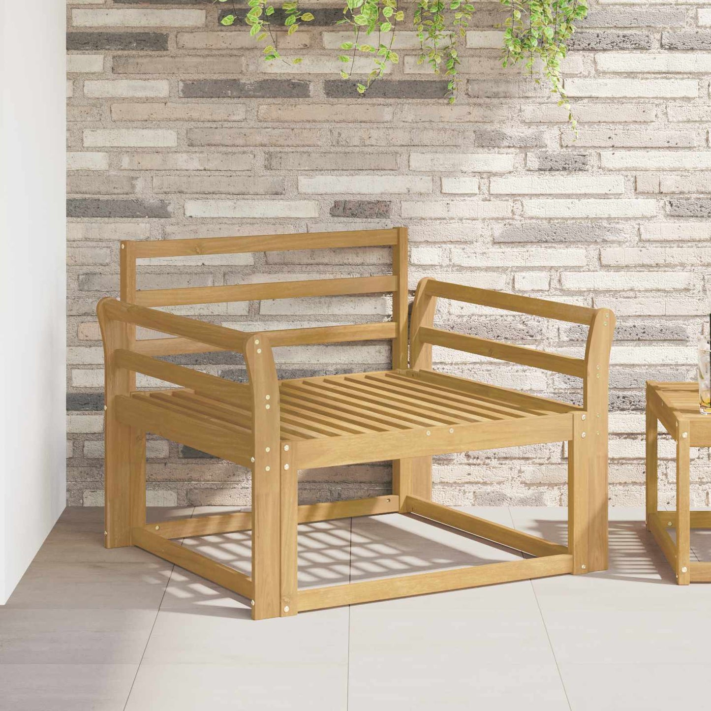 Armlænsmodul 2 pcs Hvid 78,5 x 8,5 x 60 cm Massivt Akacietræ