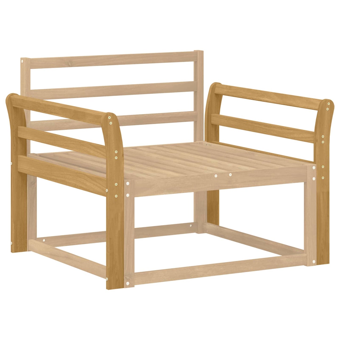 Armlænsmodul 2 pcs Hvid 78,5 x 8,5 x 60 cm Massivt Akacietræ
