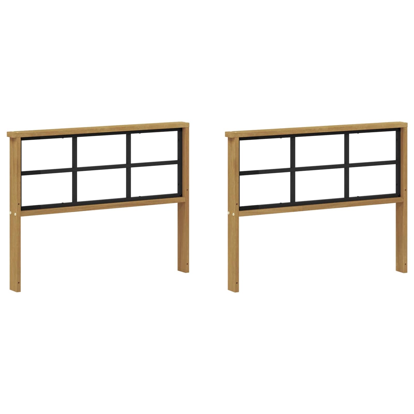 Armlænsmodul 2 pcs Hvid 80 x 6 x 61 cm Massivt Akacietræ