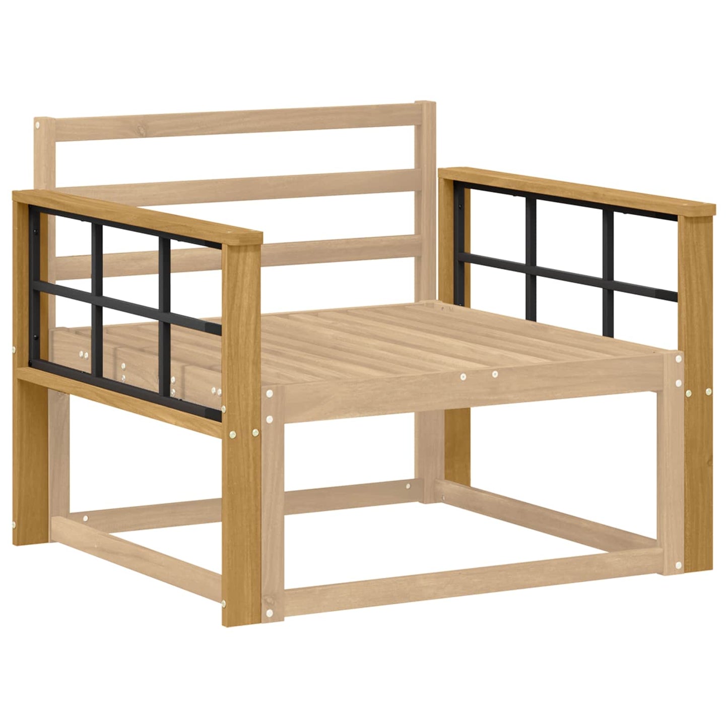 Armlænsmodul 2 pcs Hvid 80 x 6 x 61 cm Massivt Akacietræ