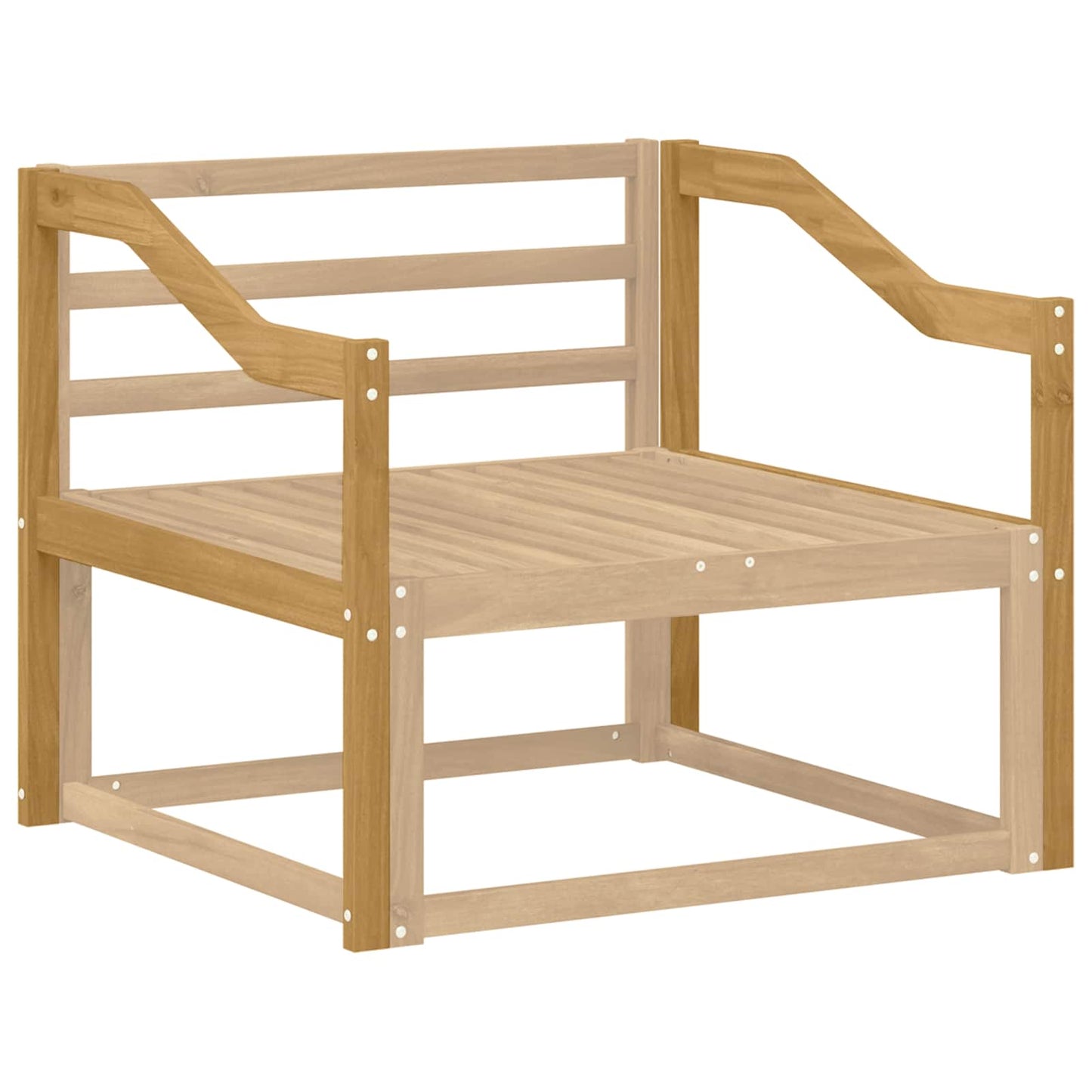 Armlænsmodul 2 pcs Hvid 79 x 4 x 73 cm Massivt Akacietræ