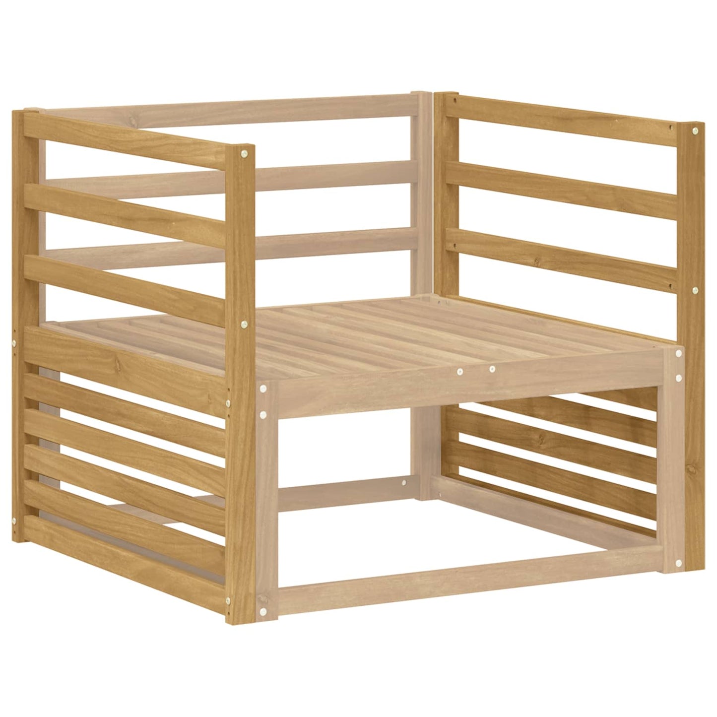 Armlænsmodul 2 pcs Hvid 79 x 4 x 73 cm Massivt Akacietræ