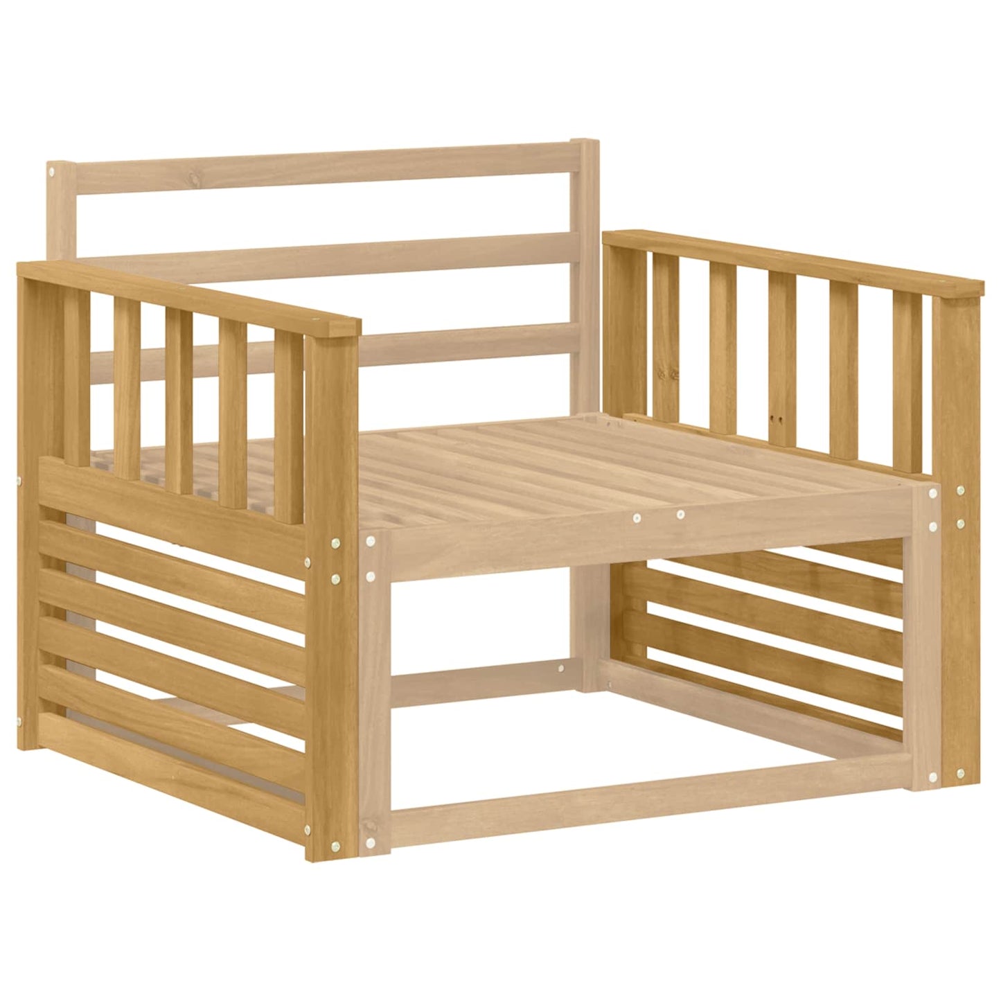 Armlænsmodul 2 pcs Hvid 80 x 6 x 61 cm Massivt Akacietræ