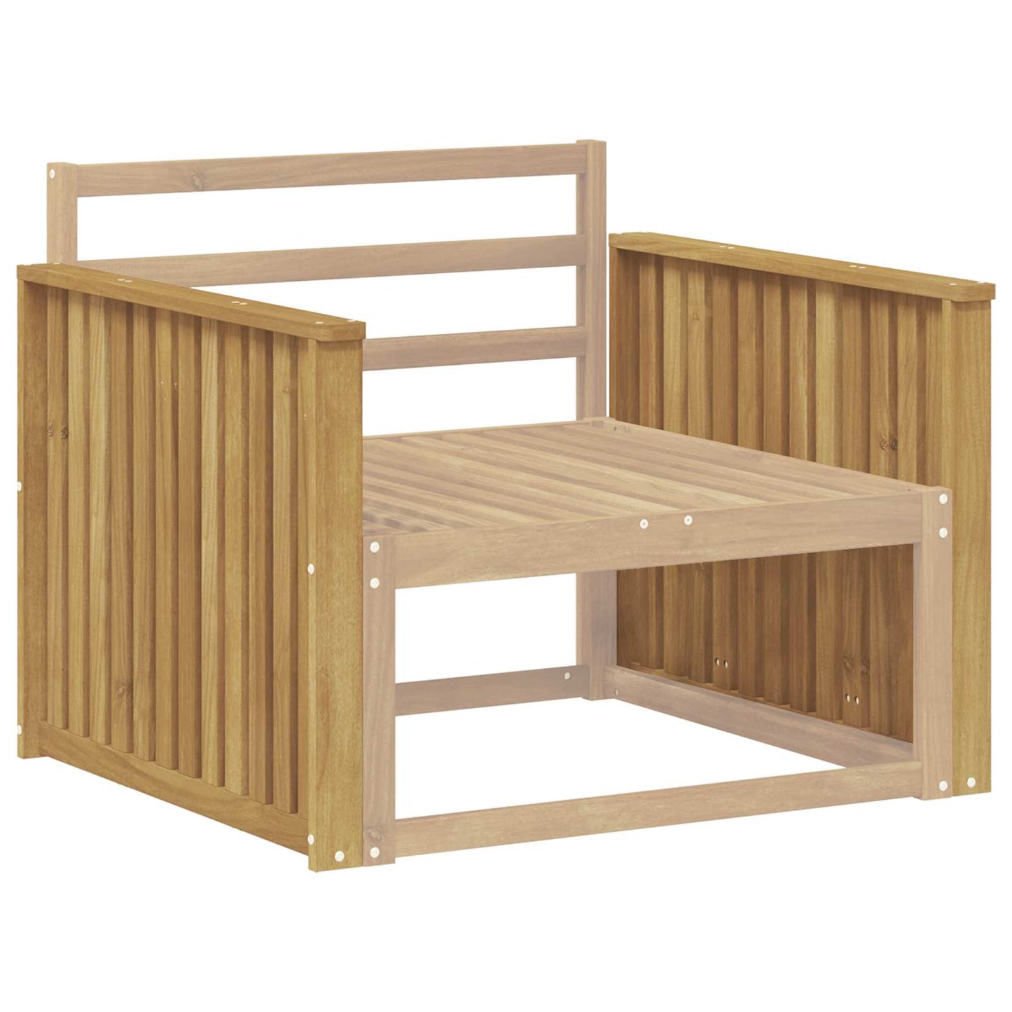Armlænsmodul 2 pcs Hvid 80 x 6 x 61 cm Massivt Akacietræ