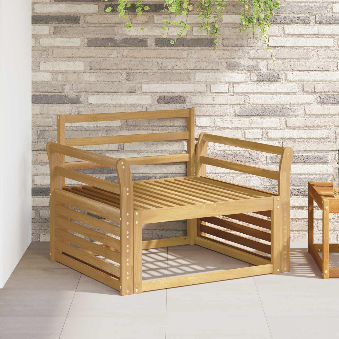 Armlænsmodul 2 pcs Hvid 78,5 x 8,5 x 60 cm Massivt Akacietræ