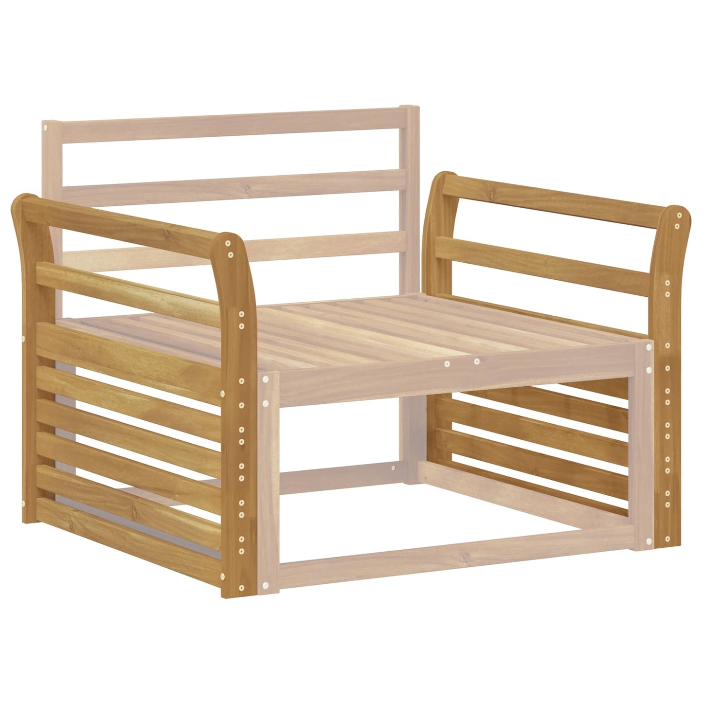 Armlænsmodul 2 pcs Hvid 78,5 x 8,5 x 60 cm Massivt Akacietræ