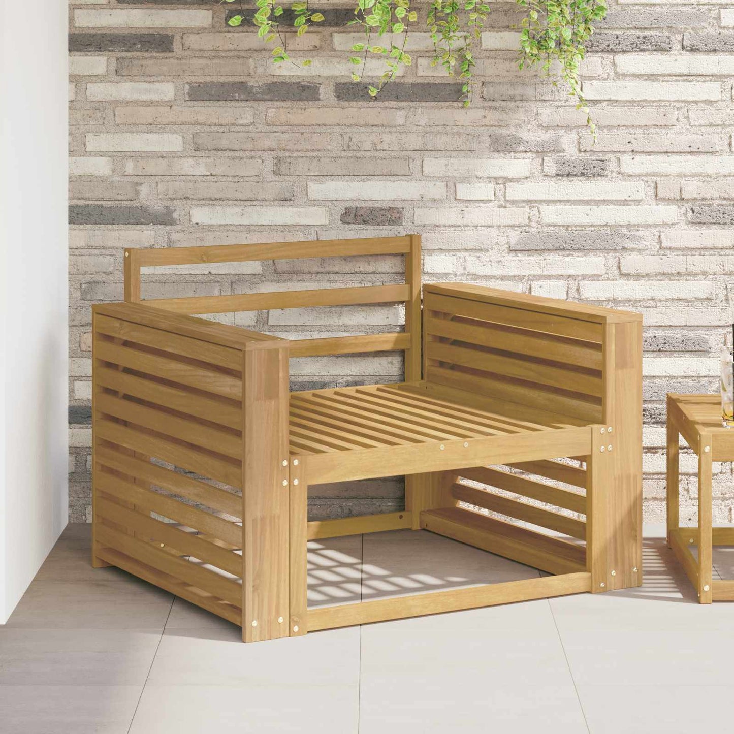 Armlænsmodul 2 pcs Hvid 78,5 x 10 x 61 cm Massivt Akacietræ