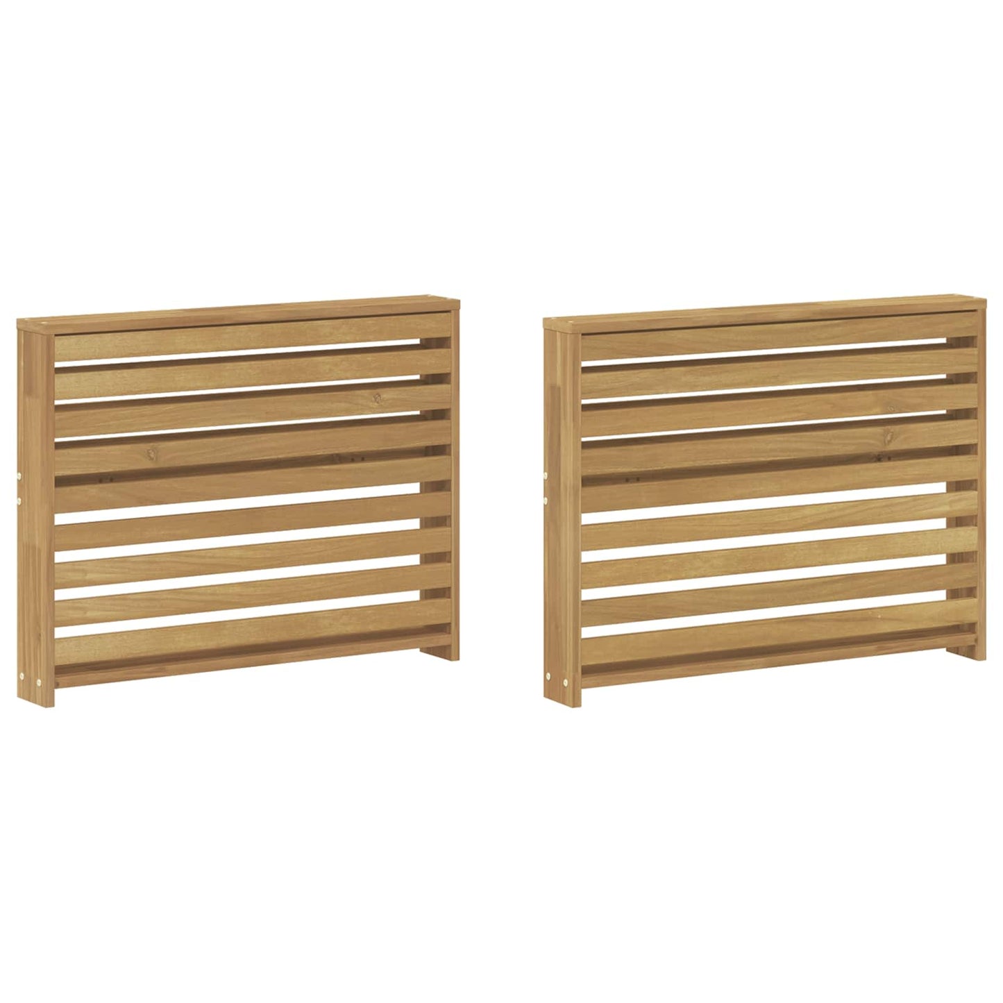 Armlænsmodul 2 pcs Hvid 78,5 x 10 x 61 cm Massivt Akacietræ