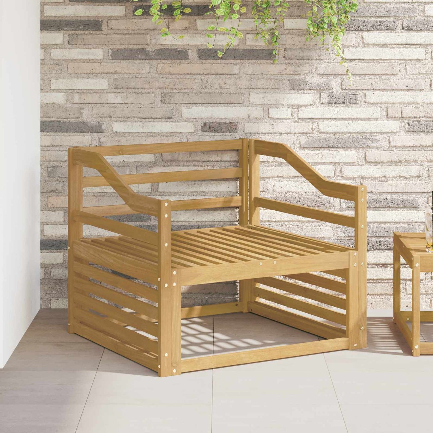 Armstøtte Modul 2 pcs Hvid 79 x 4 x 73 cm Massivt Akacietræ