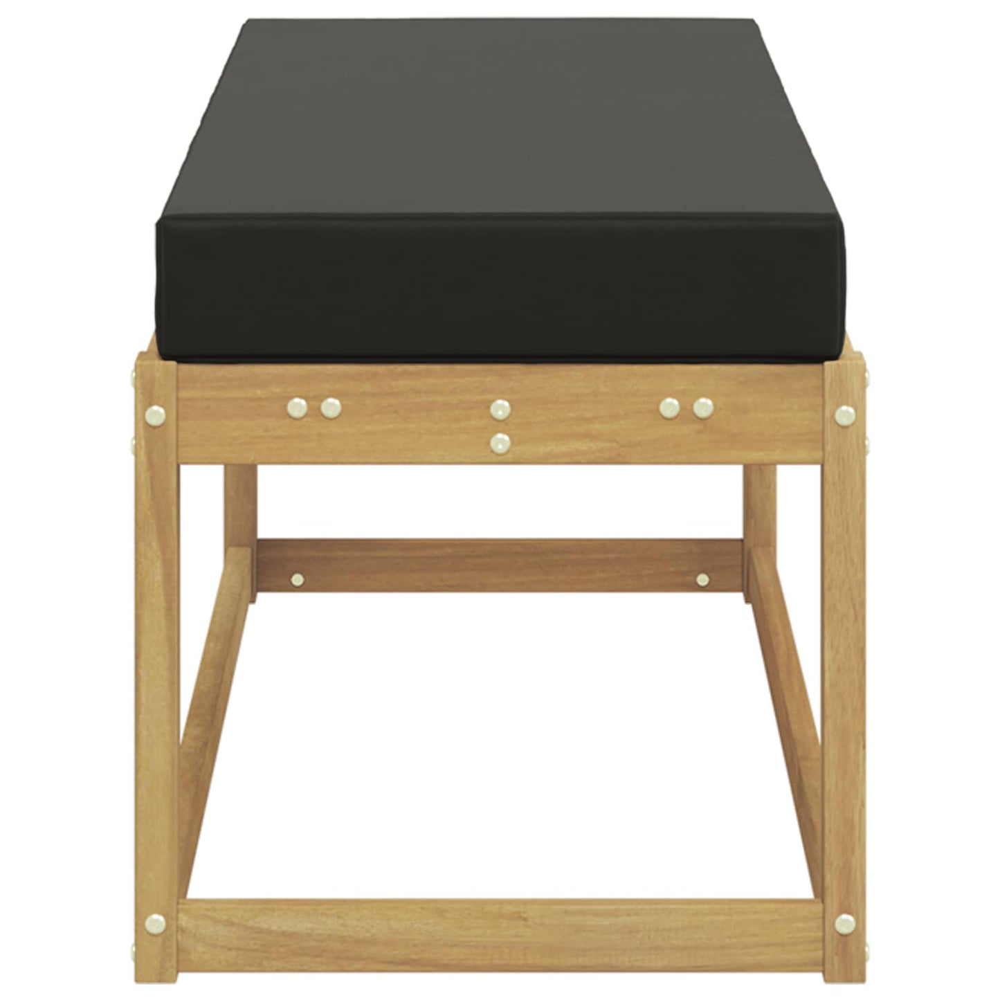 Udendørs Skammel Bænk Massivt Akacietræ Hvid