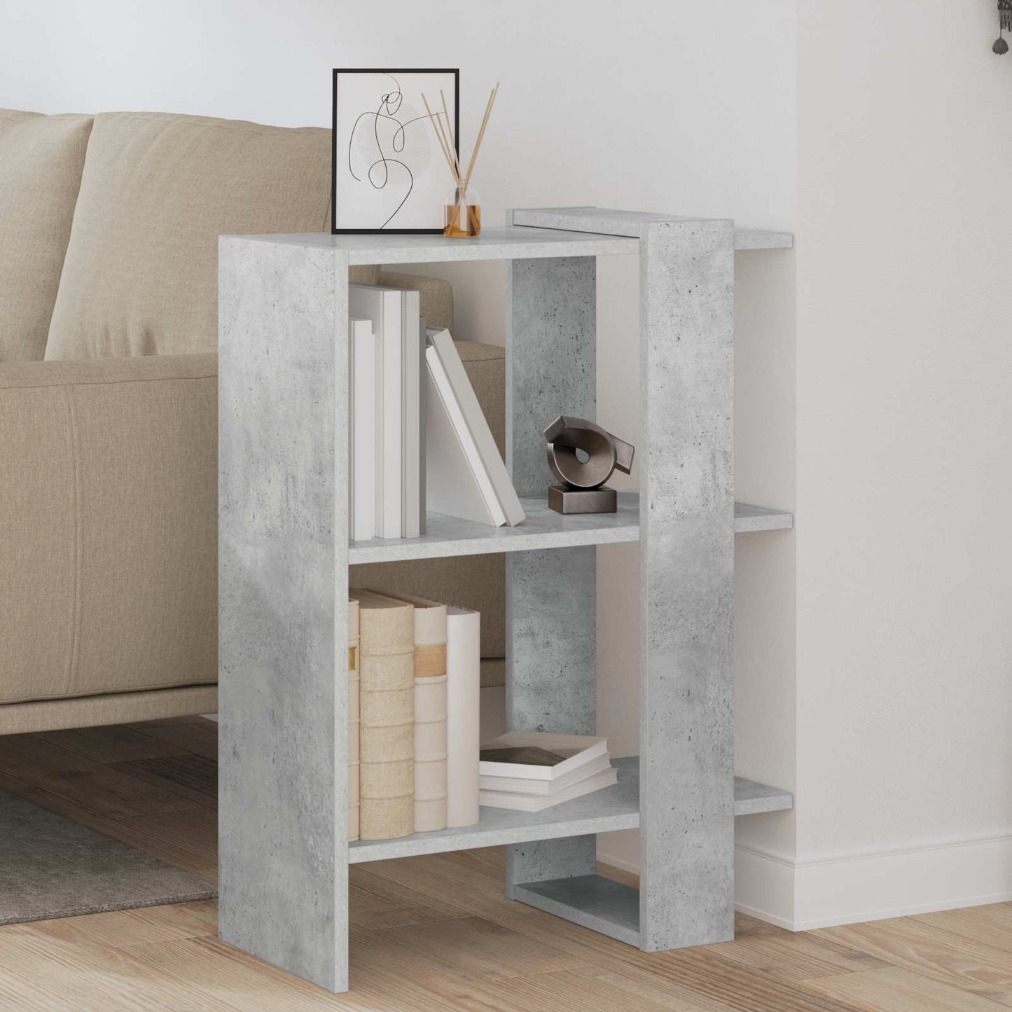 Bogreol Beton Grå 52 x 25 x 71,5 cm Konstrueret træ