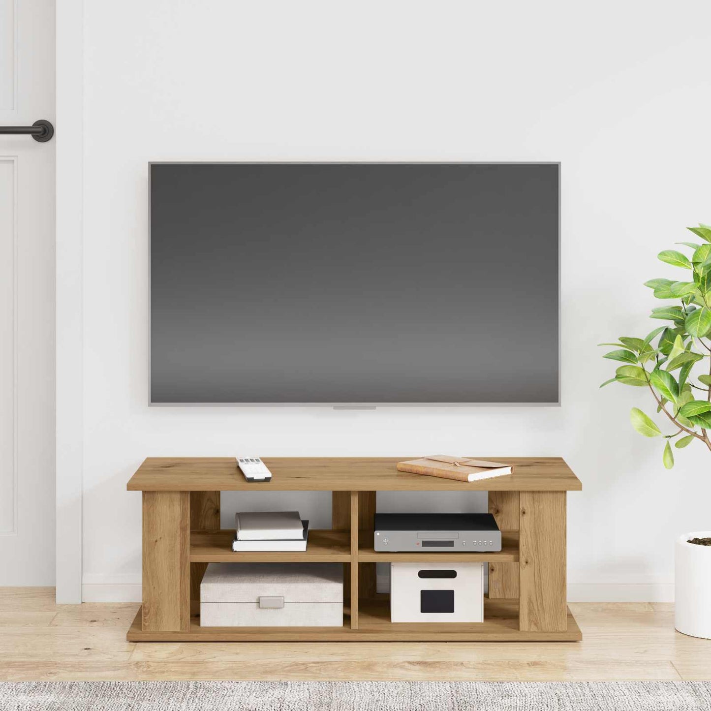 TV stand 96 x 35 x 33,5 cm Artisan Egetræ Konstrueret træ