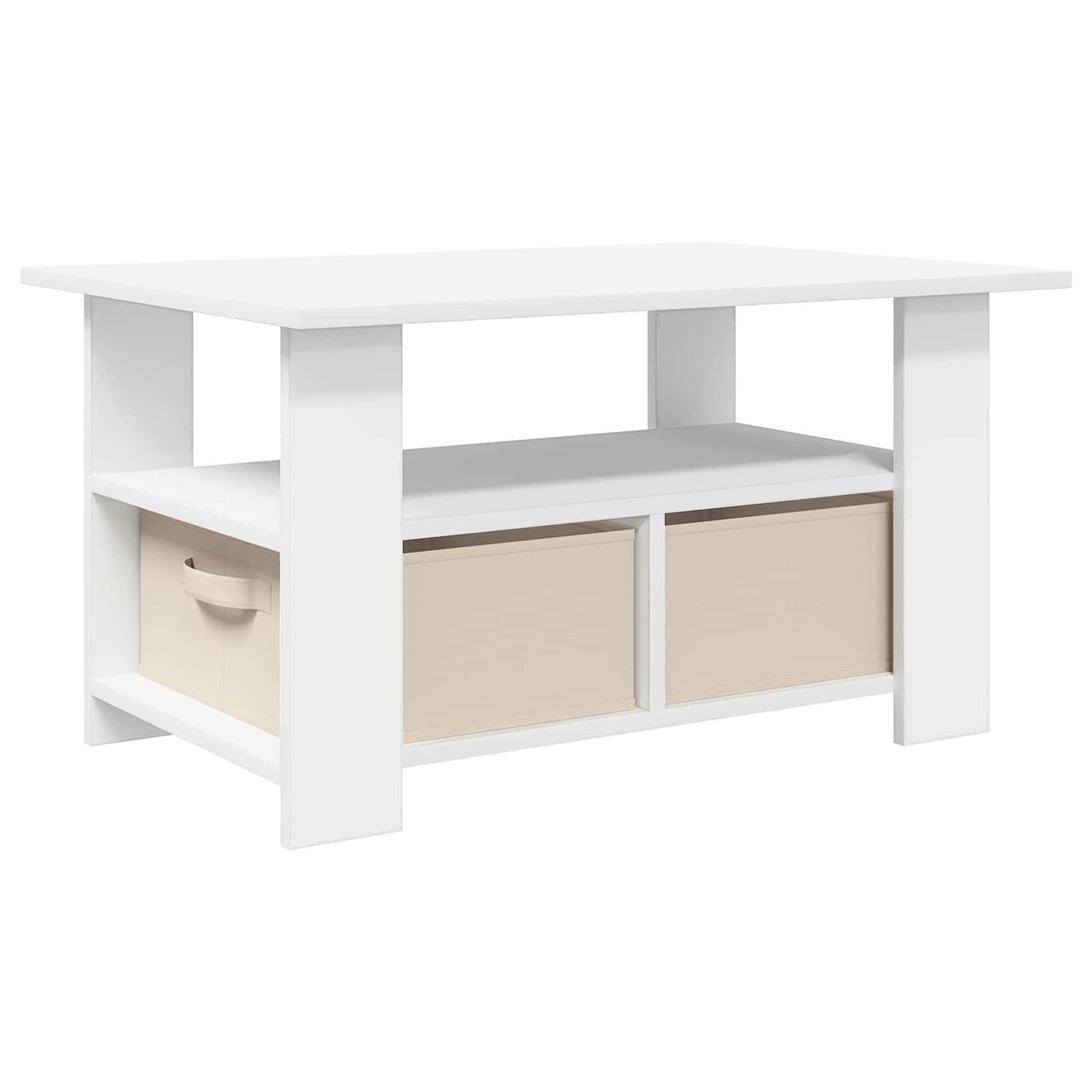Sofabord med skuffe Hvid 77 x 55 x 42 cm Konstrueret træ