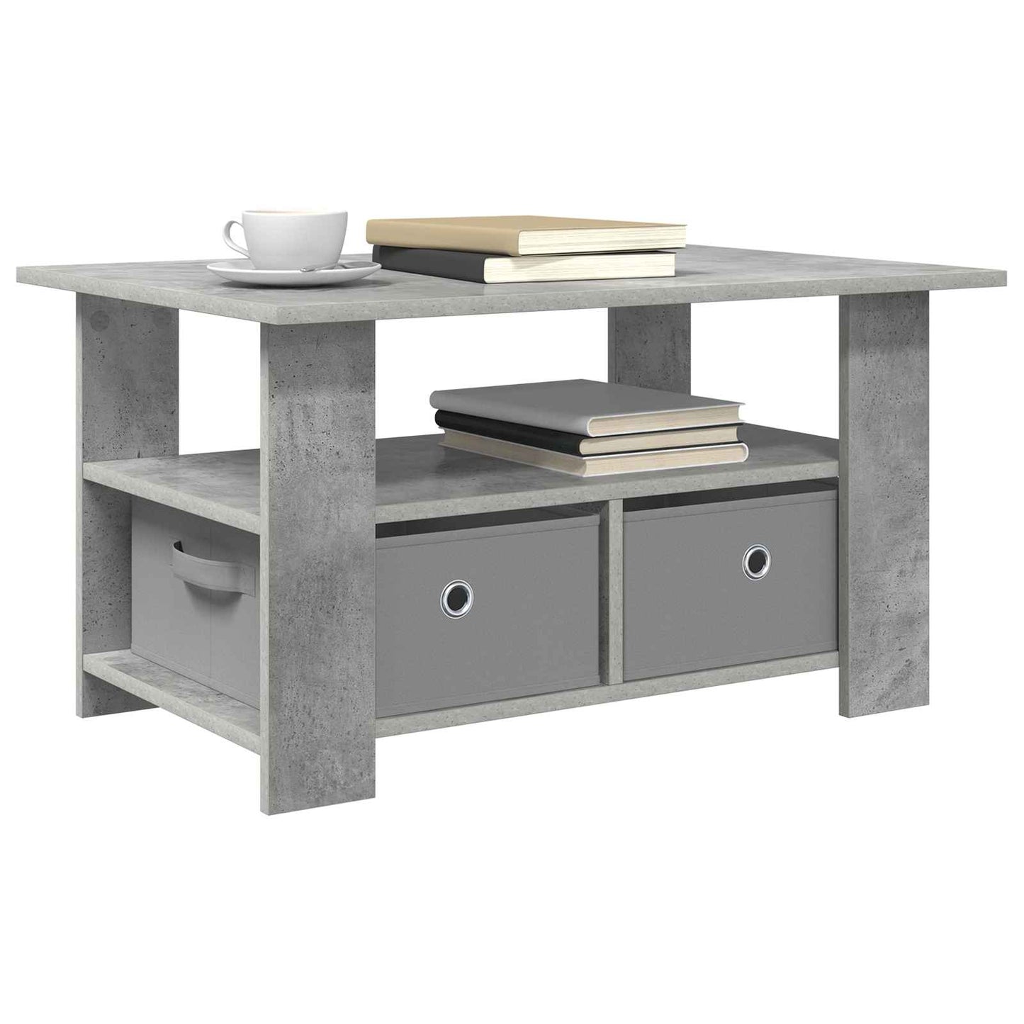 Sofabord med skuffe Beton Grå 77 x 55 x 42 cm Konstrueret træ