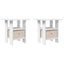 Sengebord med skuffe 2 pcs Hvid 41 x 40 x 45 cm Konstrueret træ