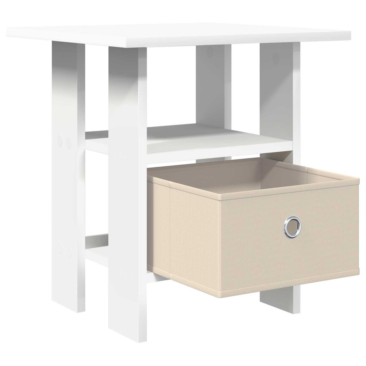 Sengebord med skuffe 2 pcs Hvid 41 x 40 x 45 cm Konstrueret træ