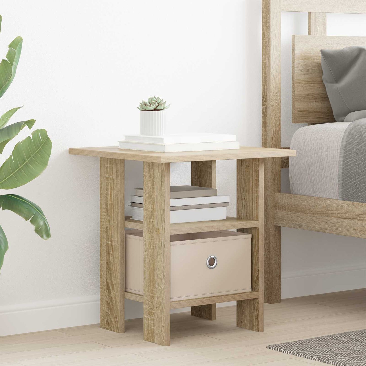 Sengebord 2 pcs Sonoma eg 41 x 40 x 45 cm Konstrueret træ