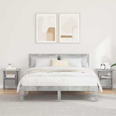 Sengebord 2 pcs Beton Grå 41 x 40 x 45 cm Konstrueret træ