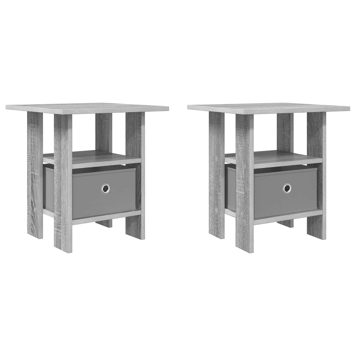 Sengebord 2 pcs Grå Sonoma 41 x 40 x 45 cm Konstrueret træ