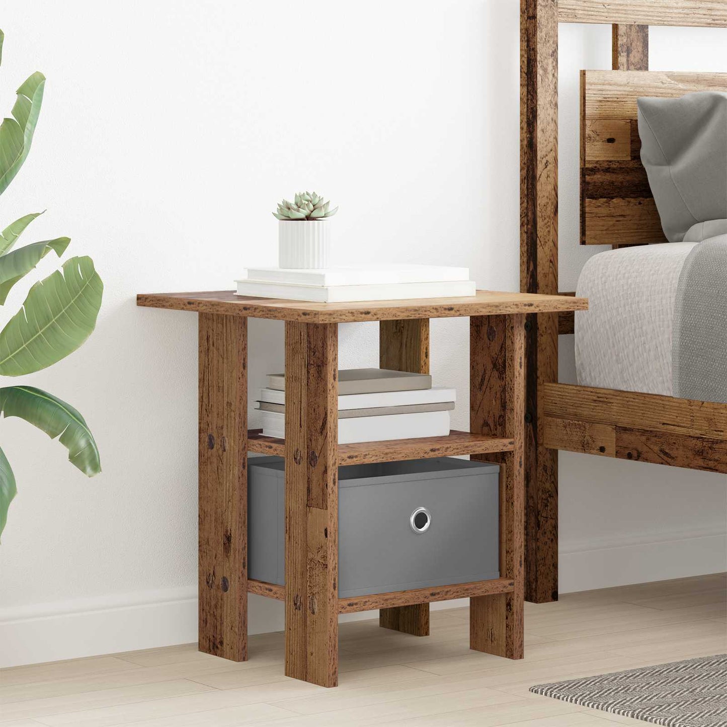 Sengebord 2 pcs Gammelt træ 41 x 40 x 45 cm Konstrueret træ