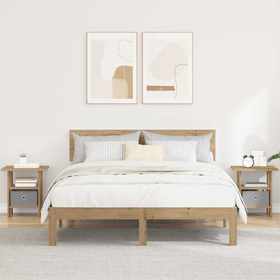 Sengebord 2 pcs Artisan Egetræ 41 x 40 x 45 cm Konstrueret træ