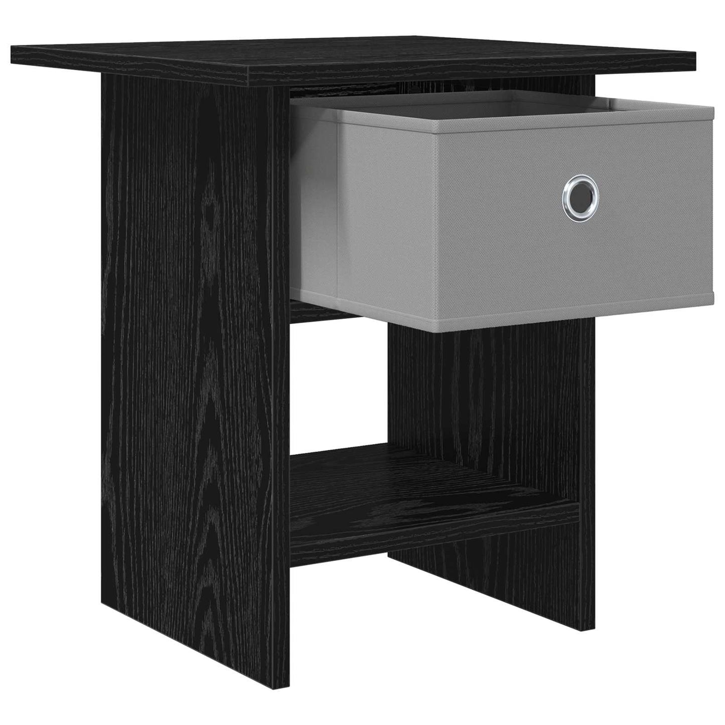 Sengebord med skuffe Sort eg 41 x 40 x 45 cm Konstrueret træ