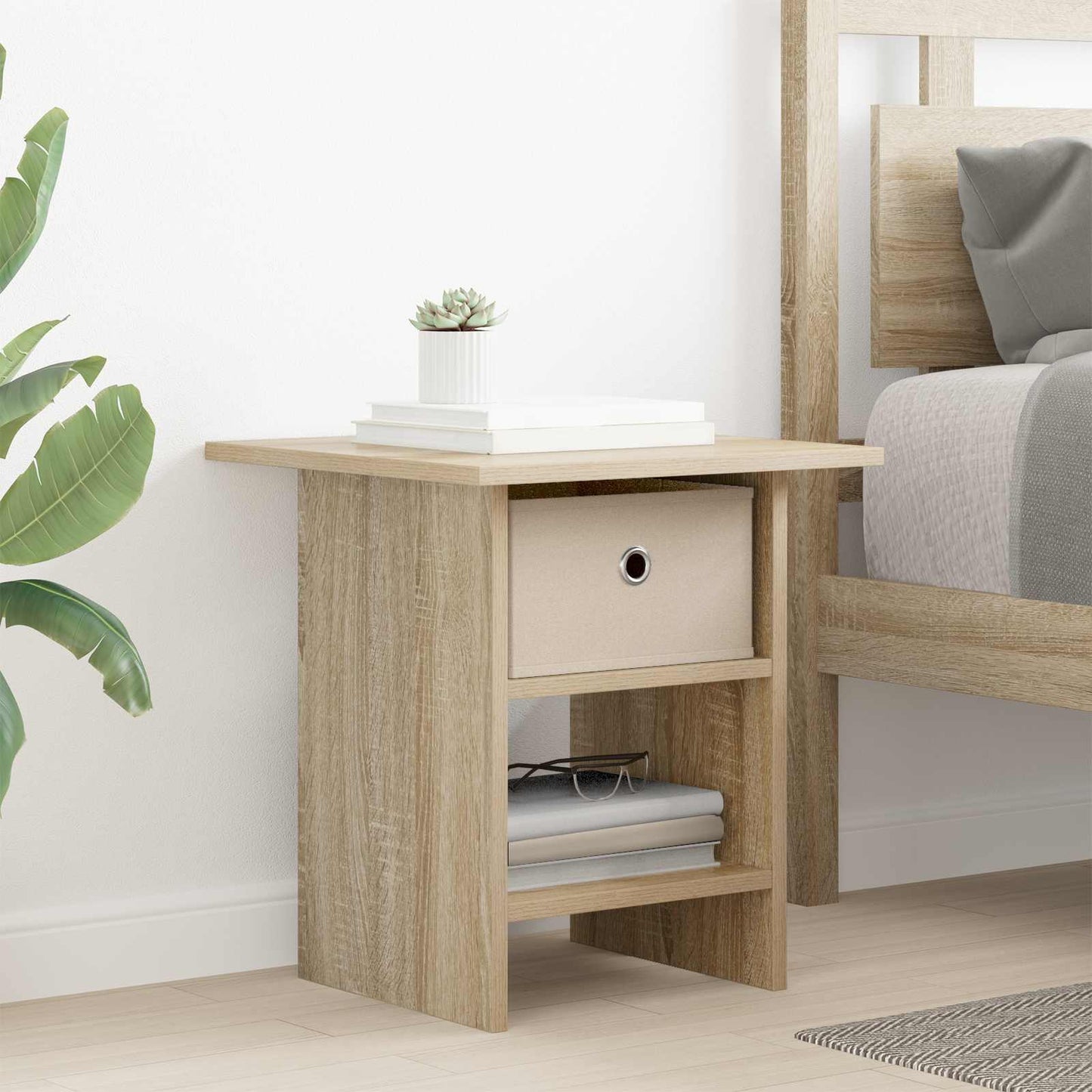 Sengebord 2 pcs Sonoma eg 41 x 40 x 45 cm Konstrueret træ