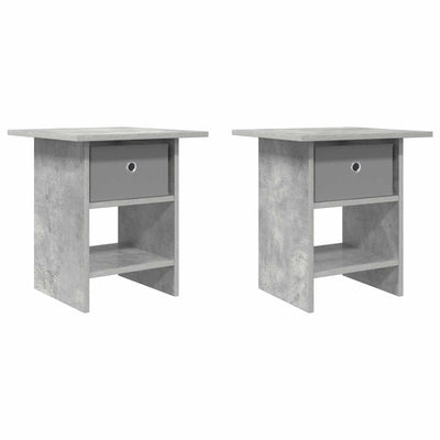 Sengebord 2 pcs Beton Grå 41 x 40 x 45 cm Konstrueret træ