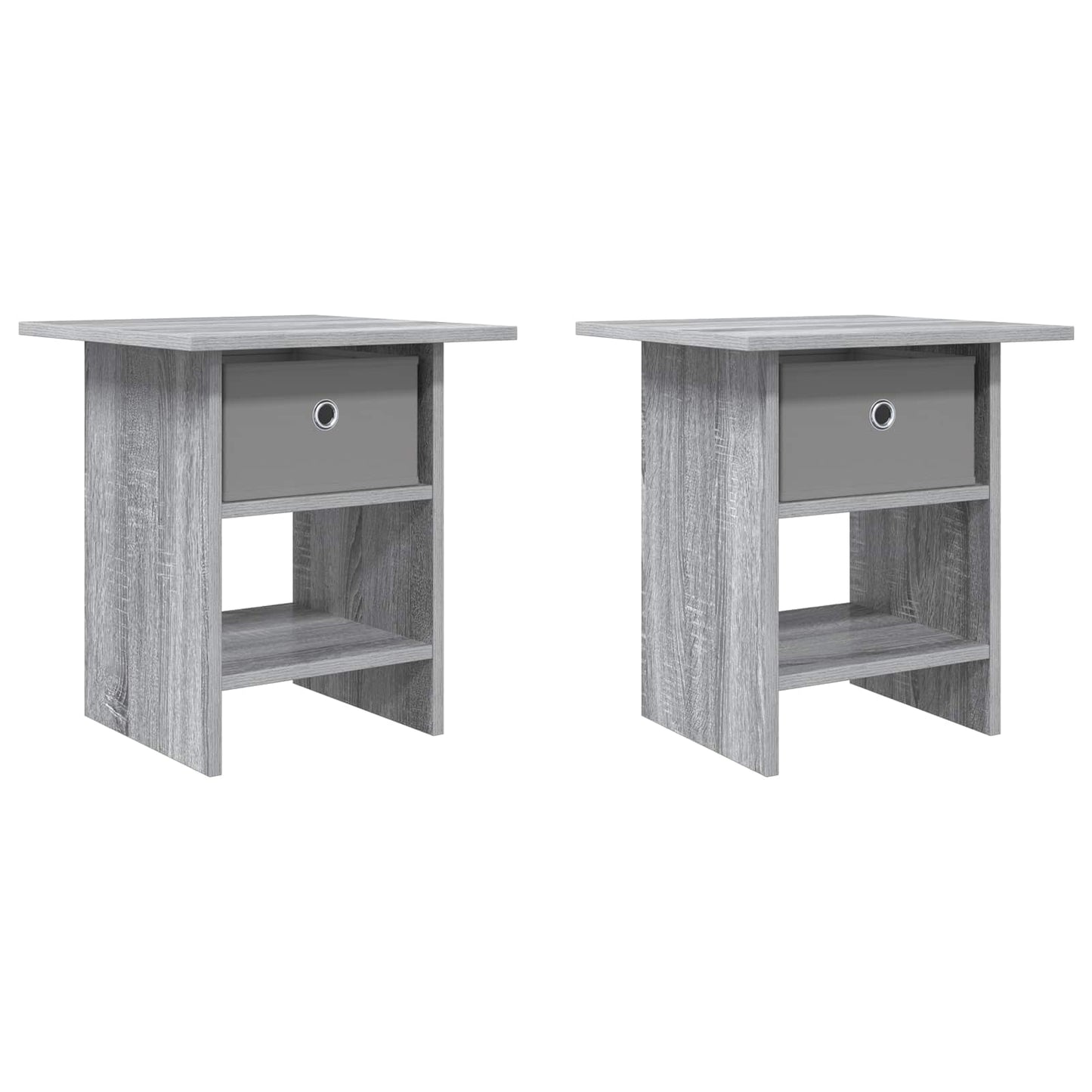 Sengebord 2 pcs Grå Sonoma 41 x 40 x 45 cm Konstrueret træ