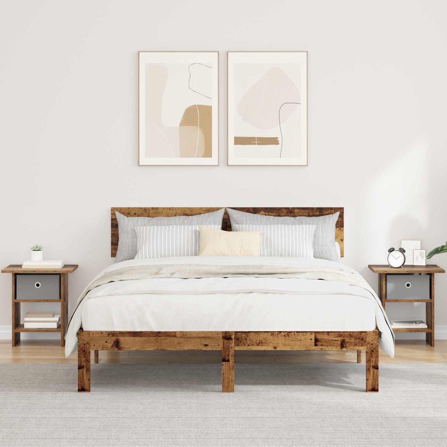 Sengebord 2 pcs Gammelt træ 41 x 40 x 45 cm Konstrueret træ