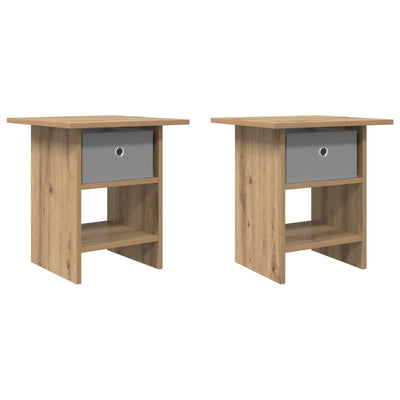 Sengebord 2 pcs Artisan Egetræ 41 x 40 x 45 cm Konstrueret træ