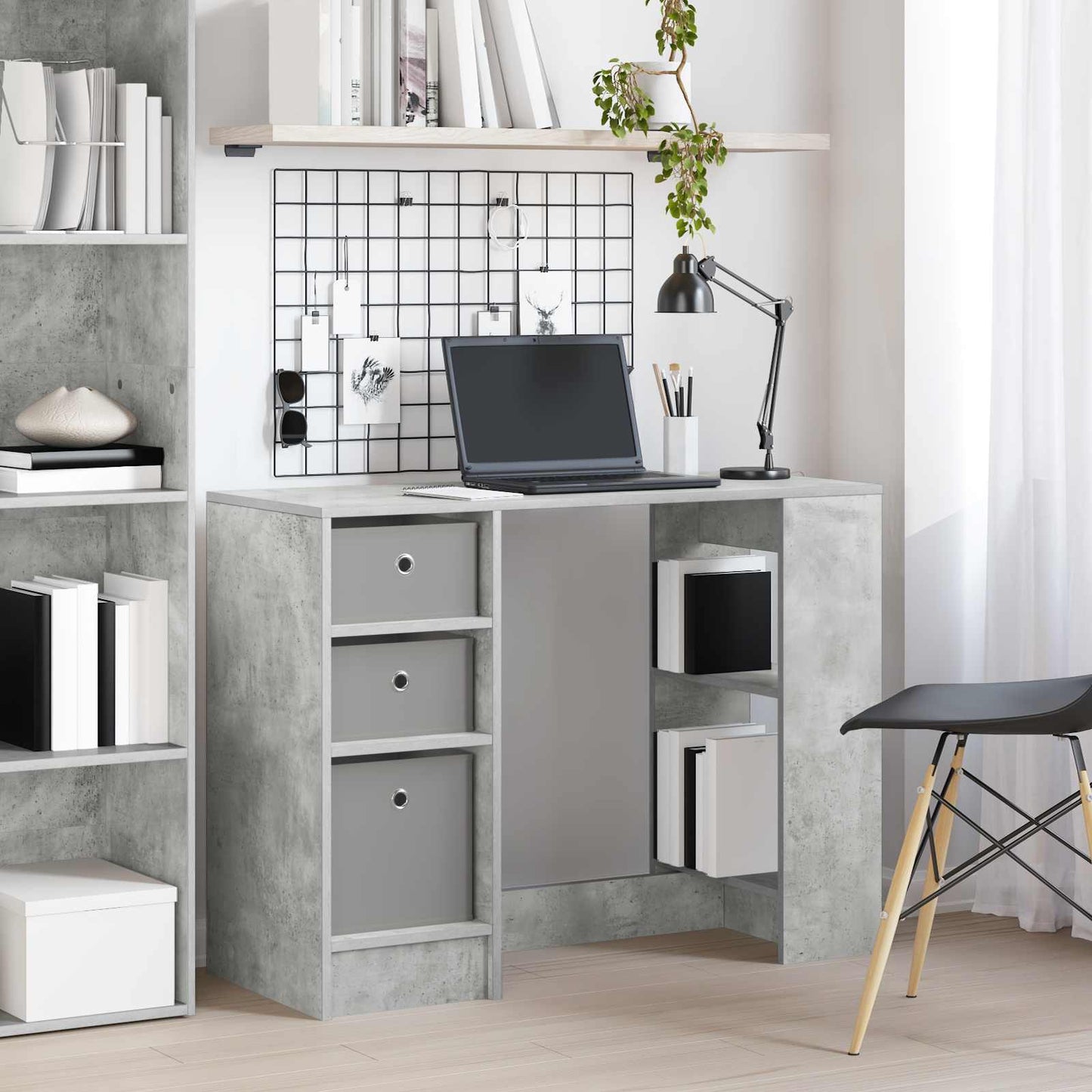 Bord med skuffe Beton Grå 100 x 40 x 75 cm Konstrueret træ