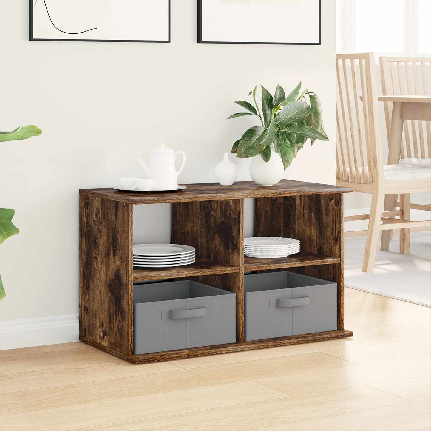 TV stand med skuffe Røget eg 79 x 40 x 48 cm
