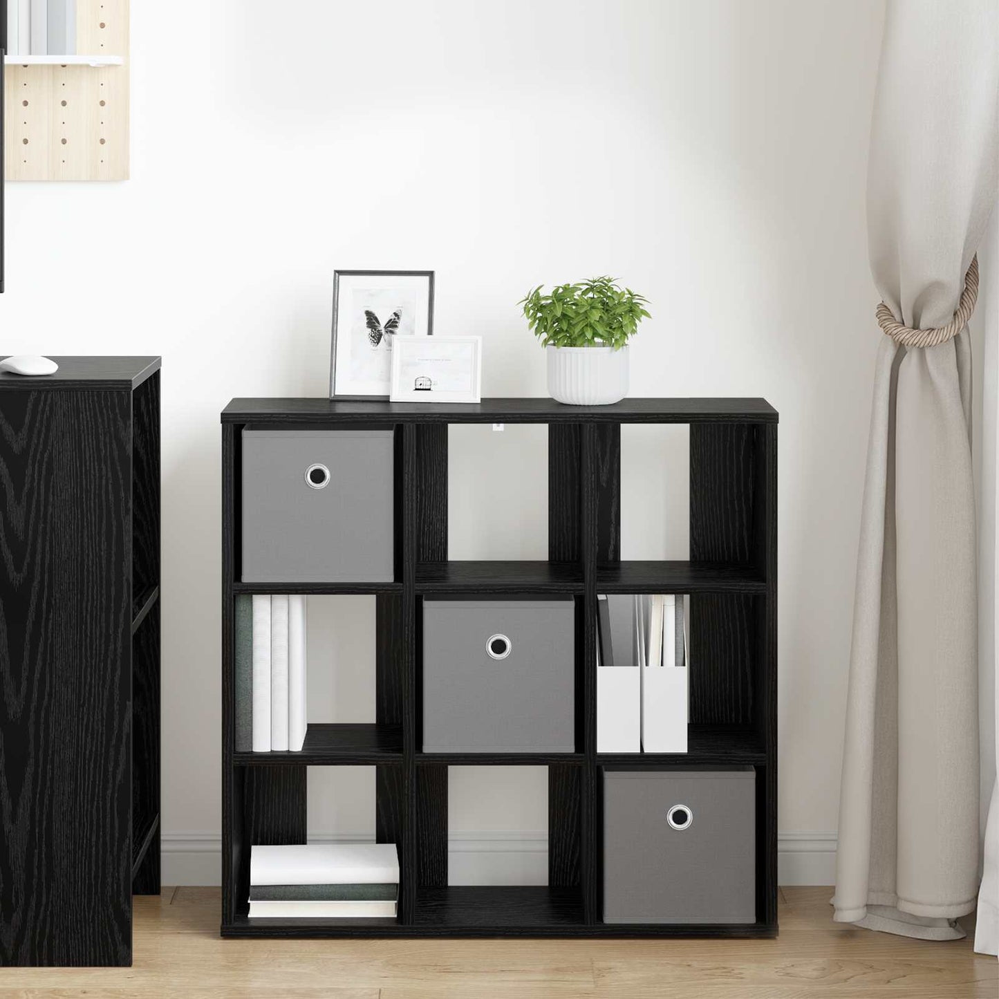 Sideboard med skuffe Sort eg 73,5 x 24 x 69,5 cm