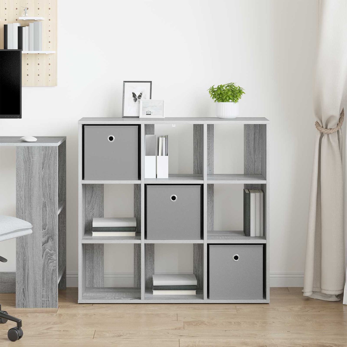 Sideboard med skuffe Grå Sonoma 88,5 x 29 x 84,5 cm