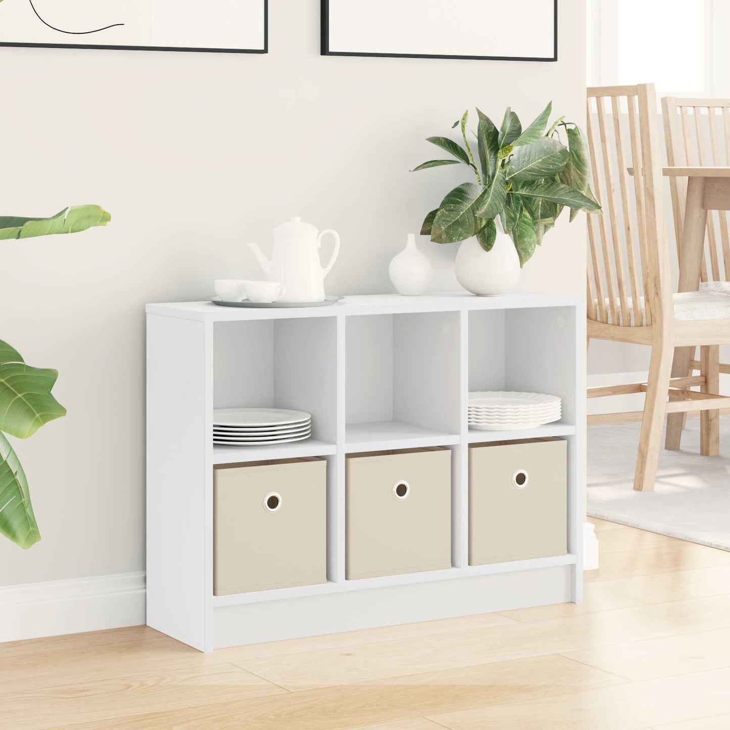 Sideboard med skuffe Hvid 73,5 x 22,5 x 53,5 cm