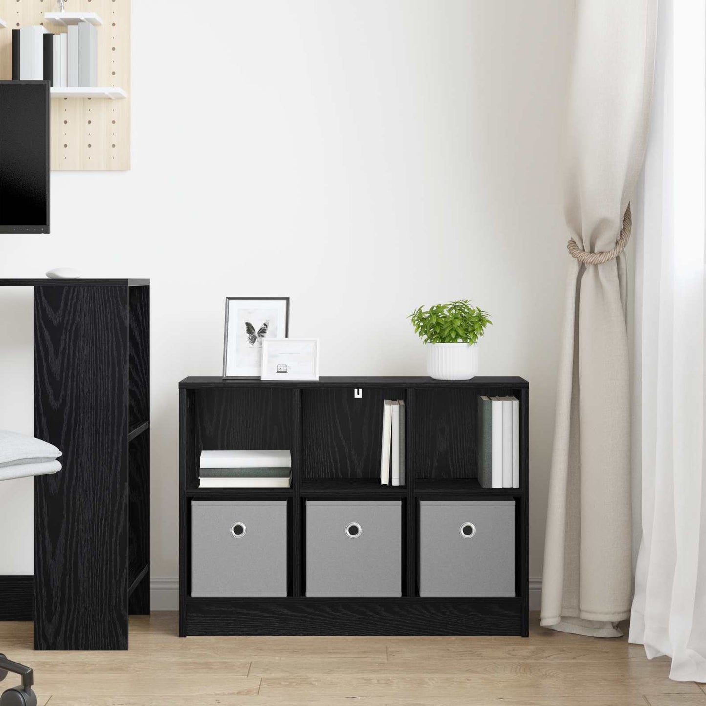 Sideboard med skuffe Sort eg 73,5 x 22,5 x 53,5 cm