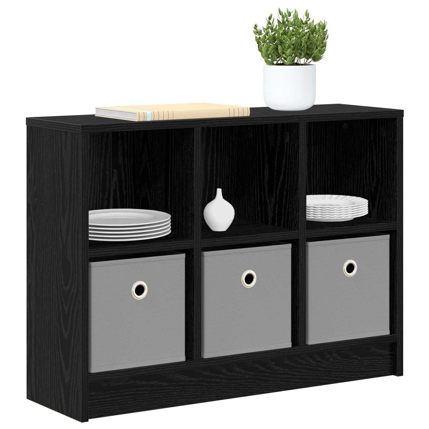 Sideboard med skuffe Sort eg 73,5 x 22,5 x 53,5 cm