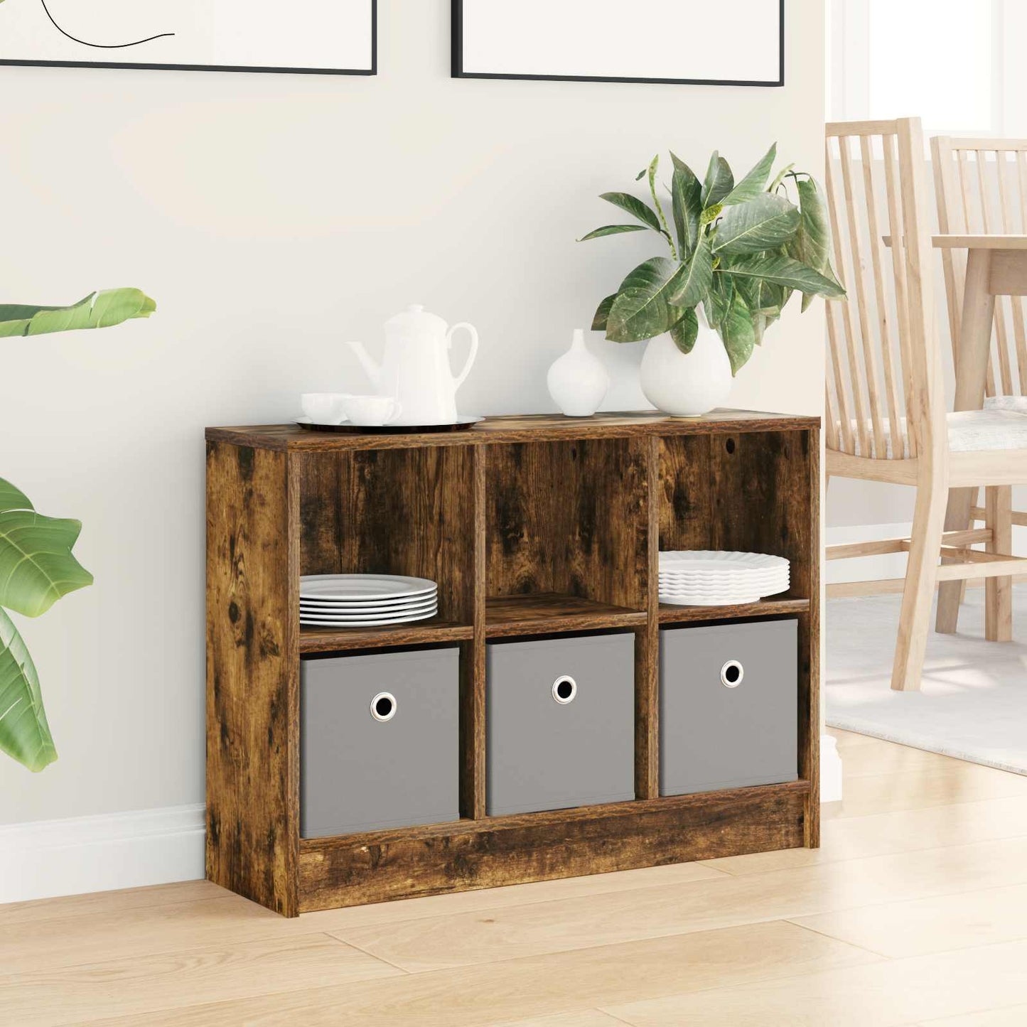 Sideboard med skuffe Røget eg 73,5 x 22,5 x 53,5 cm