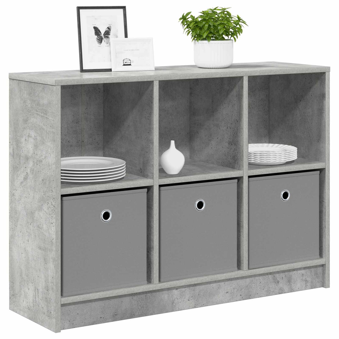 Sideboard med skuffe Beton Grå 88,5 x 27,5 x 63,5 cm