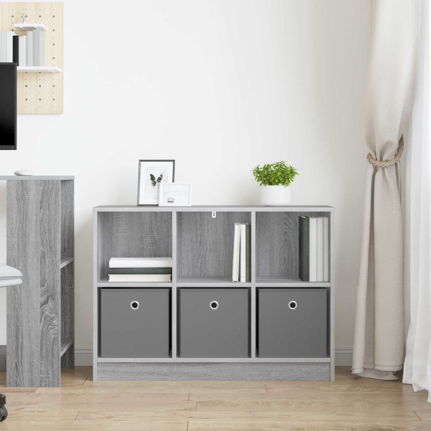 Sideboard med skuffe Grå Sonoma 88,5 x 27,5 x 63,5 cm