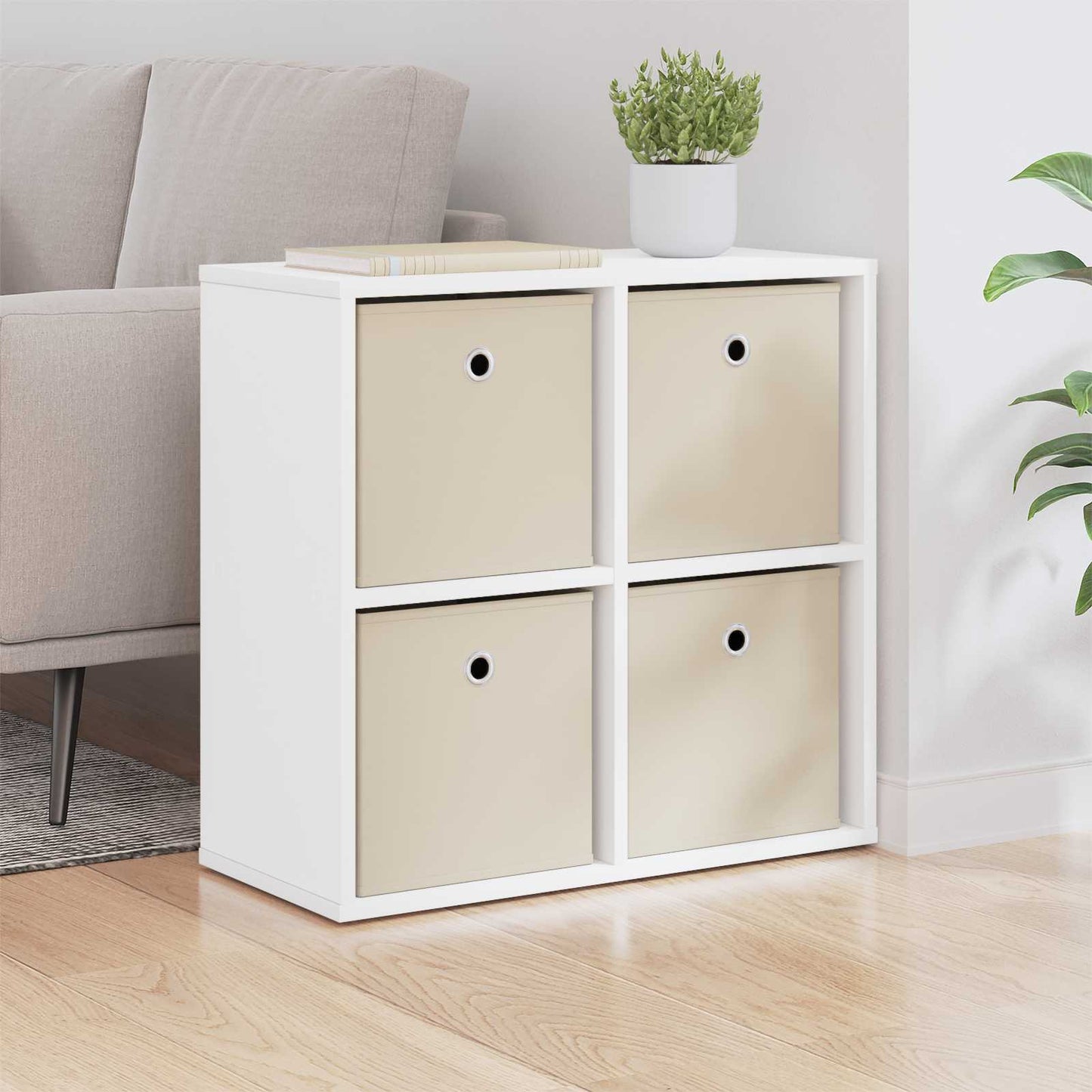 Sideboard med skuffe Hvid 59,5 x 27 x 57 cm
