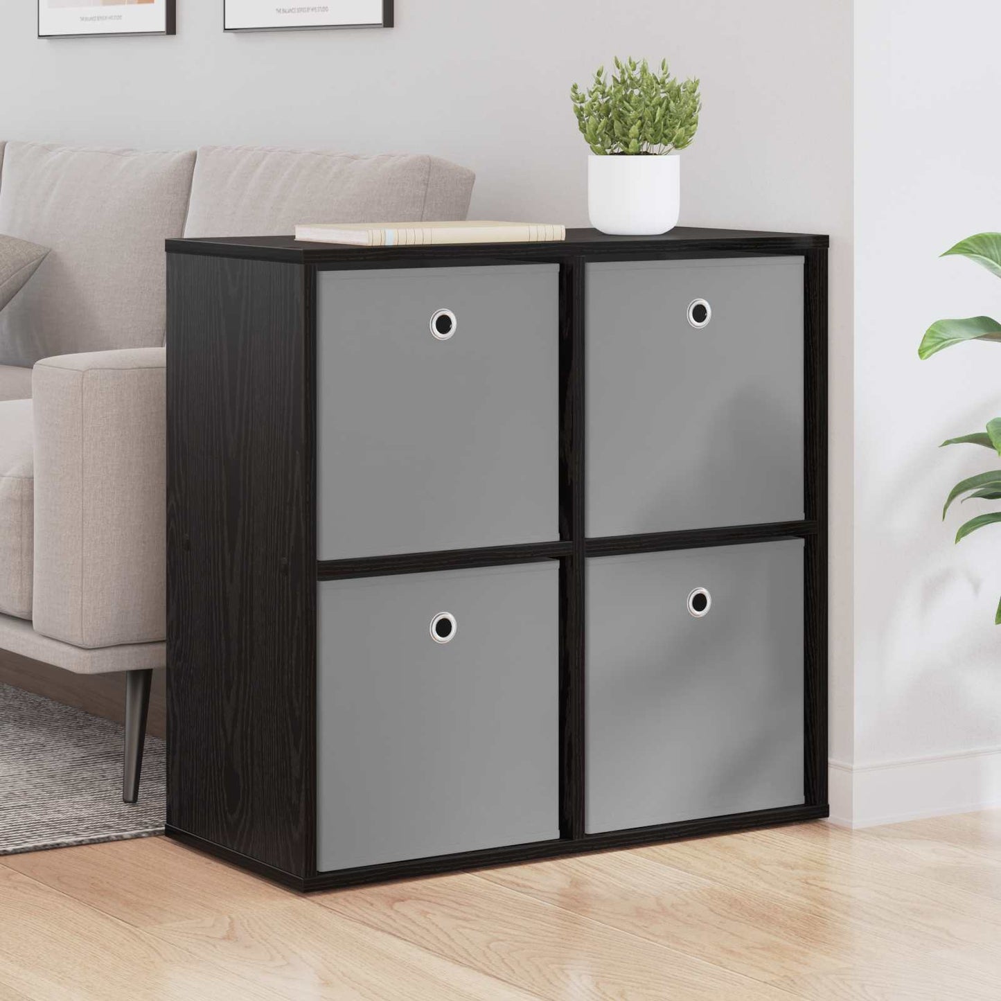 Sideboard med skuffe Sort eg 68,5 x 32 x 67 cm
