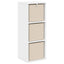 Sideboard med skuffe Hvid 25,5 x 22 x 69,5 cm
